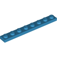 Lego destička 1x8, azurová tmavá (6210227)